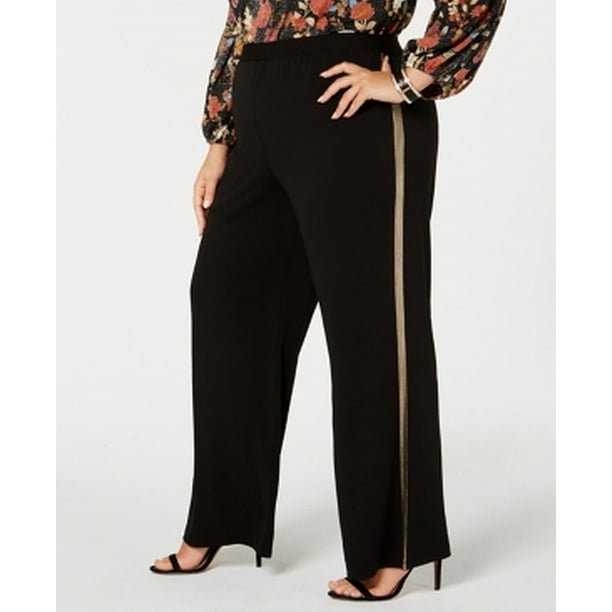 NY Collection Women's Plus Side Stripe Dress Pants Stretch 3XP