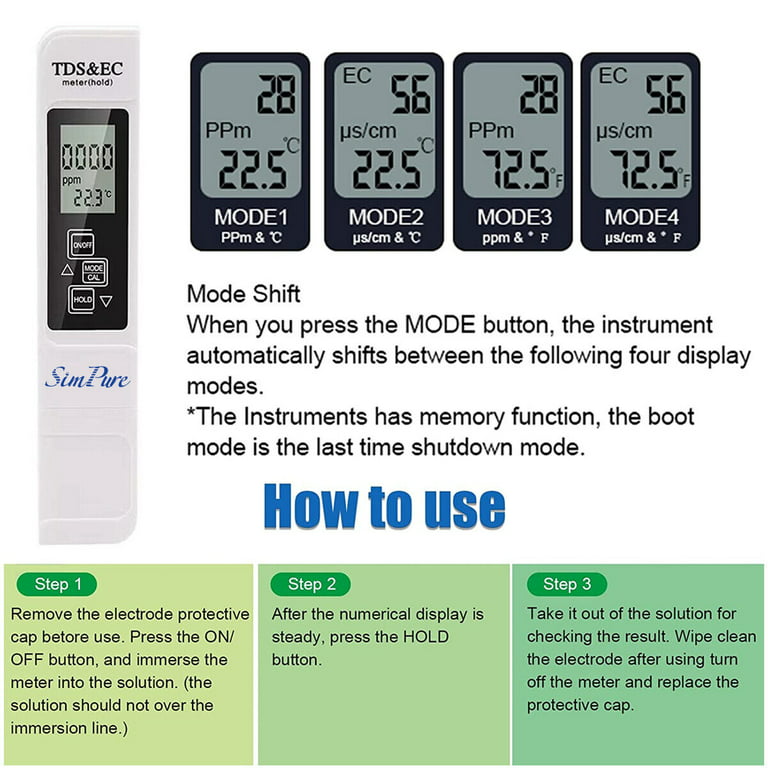 3 in 1 Digital TDS Meter Water Quality Tester Testing Kits for Drinking  Water US