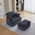 thumbnail image 4 of Gewnee Convertible Compressed Corduroy Armchair with Ottoman - Modern for Small Spaces, Living Room, Dorm, Apartment, 4 of 14