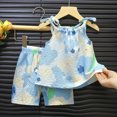 thumbnail image 2 of HCNTES Baby Girl Clothes Toddler Baby Girl Summer Clothes Ruffle Short Sleeve T Shirt Tops Shorts 2 Piece Outfit 1T 2T 3T Cute Baby Girl Clothes, 2 of 4