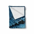 thumbnail image 2 of Cityscape Soft Flannel Fleece Throw Blanket, Millennium Bridge and St Pauls at Night in London Monument Town Scenery, Cozy Plush for Indoor and Outdoor Use, 50" x 70", Dark Blue, by Ambesonne, 2 of 6
