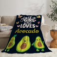thumbnail image 2 of Just A Girl Who Loves Avocado Throw Blanket for All Season Super Soft Warm Fluffy Fleece Lightweight Flannel Blanket Cozy Fuzzy Plush Bedding \u200bBlanket Gift for Girls Couch Sofa 40"x50", 2 of 6