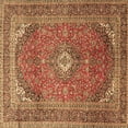 thumbnail image 1 of Ahgly Company Indoor Square Medallion Brown Traditional Area Rugs, 4' Square, 1 of 4