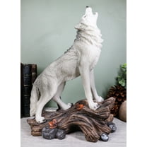 Large Cries Of The Night Howling Alpha Gray Wolf Statue 12"H Spirit Wolves Decor