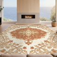 thumbnail image 2 of Design&I 2'x3' Ultra Soft Door Mat, Scroll Border Kilim Potbelly Burning Vintage Boho Ornate Playful None Fluffy Washable Easy Care Indoor rug for Bedside Entryway, 2 of 7