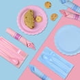thumbnail image 5 of 100Pack Pre Rolled Gender Reveal Cutlery Set with Napkins, Pink & Blue Disposable Plastic Silverware for Baby Shower, Birthday Party, Boy or Girl Reveal Party, Pre Wrapped Utensils Tableware, 5 of 6