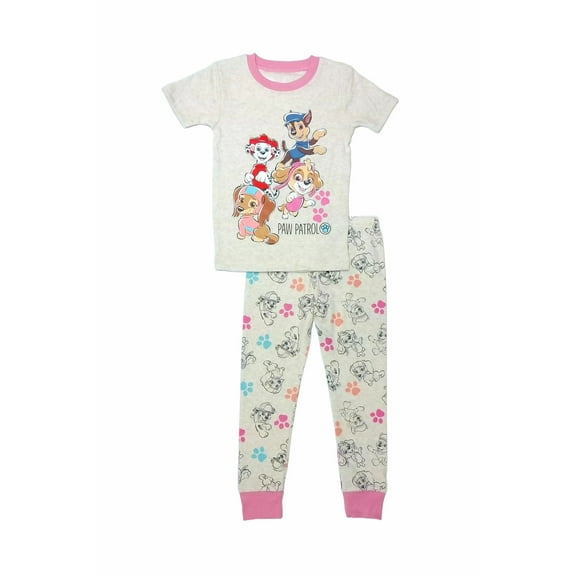 Paw Patrol HeroesToddler Girl's Character Short-Sleeved Soft Pajama Set, Size 4T