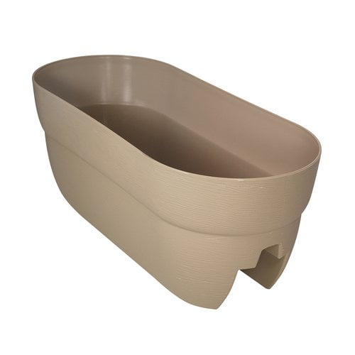 Bloomers Railing Planter with Drainage Holes – 24" Weatherproof Resin Planter –Sand