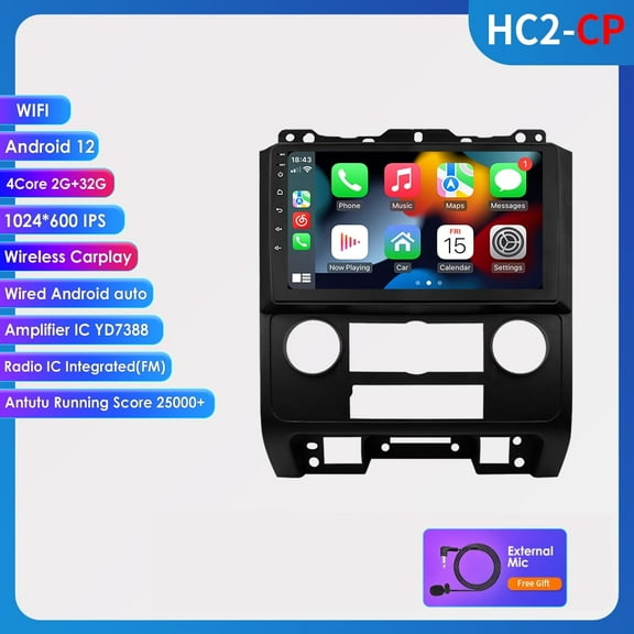For Ford Escape 2007-2012 9" Android 12.0 Carplay Wifi 2 32GB Car Stereo Radio GPS Navigation Player In Dash