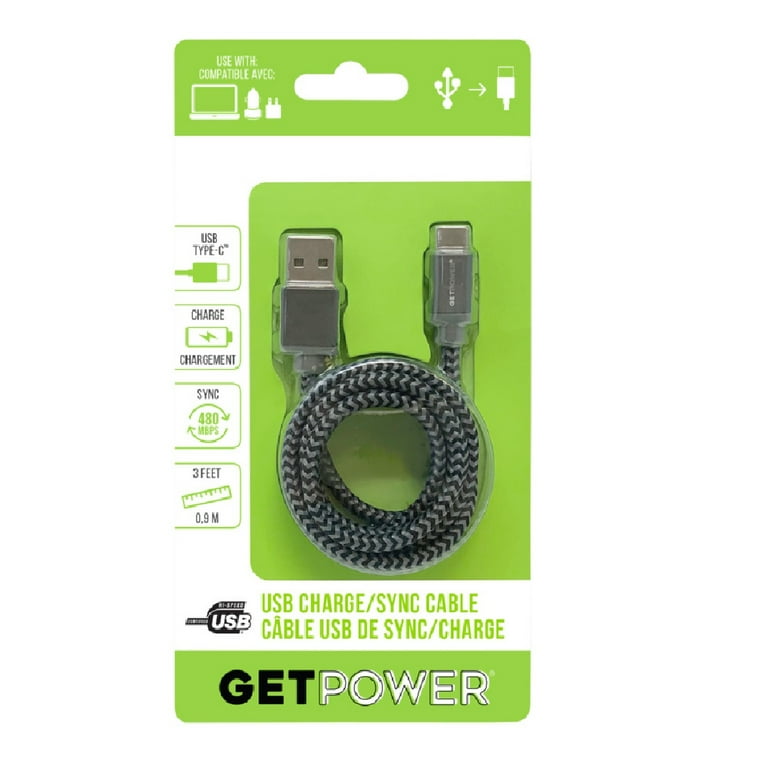 fintælling svar tandpine GetPower GP-USB-BRC Charging and Sync USB Cable - Walmart.com