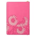 thumbnail image 2 of Classic Faux Leather Journal In All Things Romans 8:28 Pink Sunflowers Inspirational Notebook, Lined Pages w/Scripture, Ribbon Marker, Zipper Closure, 2 of 4