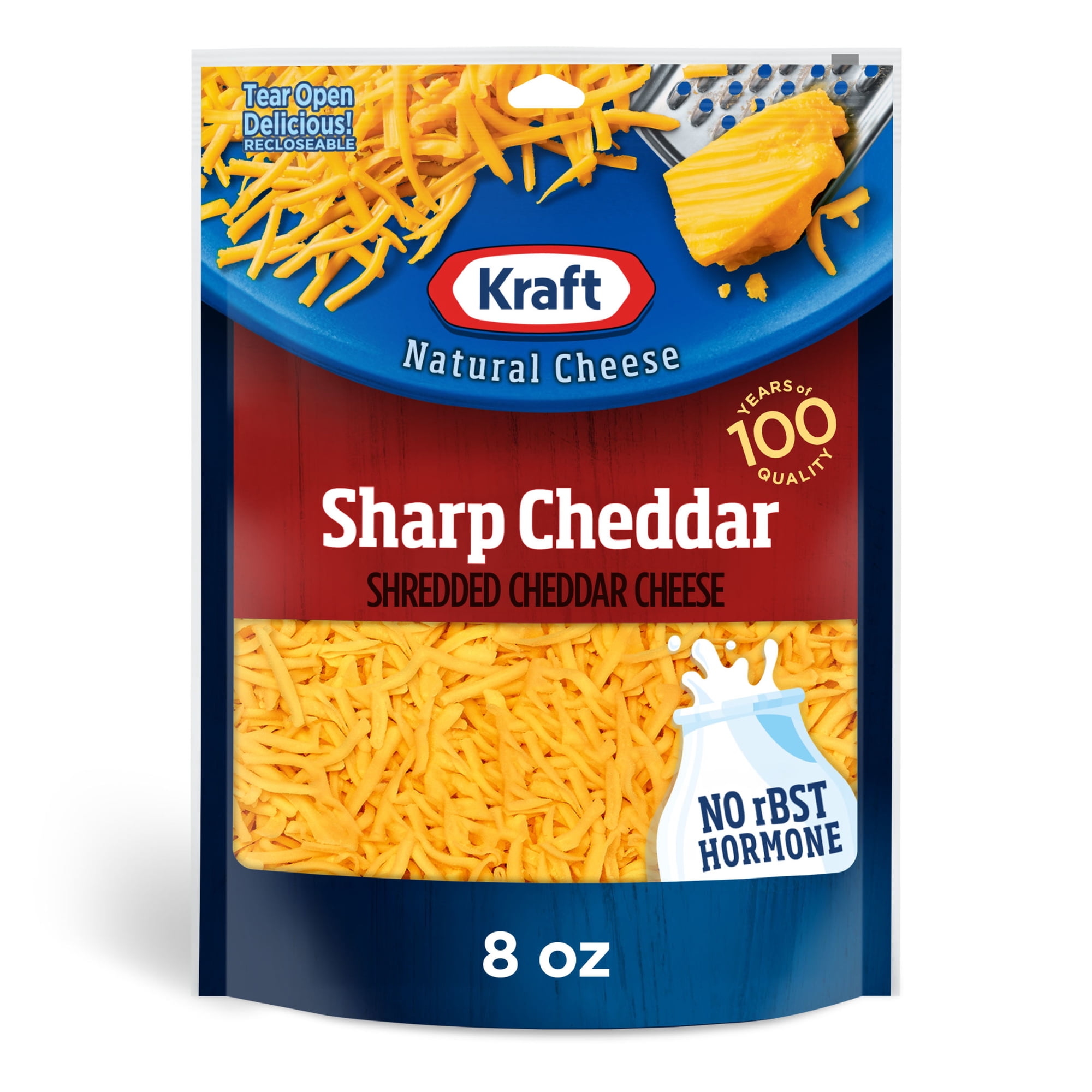 Kraft Natural Sharp Cheddar Shredded Cheese, 8 oz Bag