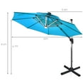 thumbnail image 3 of Costway Parasol de Patio Solaire à DEL 10 Pi Rotation à 360 Degrés Turquoise avec USB, 3 of 10