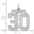thumbnail image 5 of 925 Sterling Silver Large Satin Number 30 Charm Pendant, 5 of 7