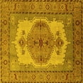 thumbnail image 1 of Ahgly Company Machine Washable Indoor Square Oriental Yellow Industrial Area Rugs, 6' Square, 1 of 4
