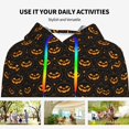 thumbnail image 4 of Fotbe Halloween Pumpkins1 Pattern Womens Long Sleeve Hoodie, Pullover Hooded Sweatshirt, Kangaroo Pocket Hoodie with Eye-catching Drawstrings-Large, 4 of 7