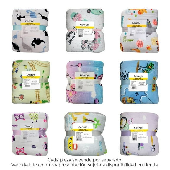 Cobertor Flanel George Estampado con Borrega Varios Modelos 1 Pieza