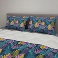 thumbnail image 2 of Tropical Comforter & Sham Bedding Set, Jungle Leaves Summer Season Design Ornamental Colorful Illustration Exotic, 3 pcs Duvet Set Microfiber Filling Quilt, 5 Sizes, Multicolor, by Ambesonne, 2 of 4