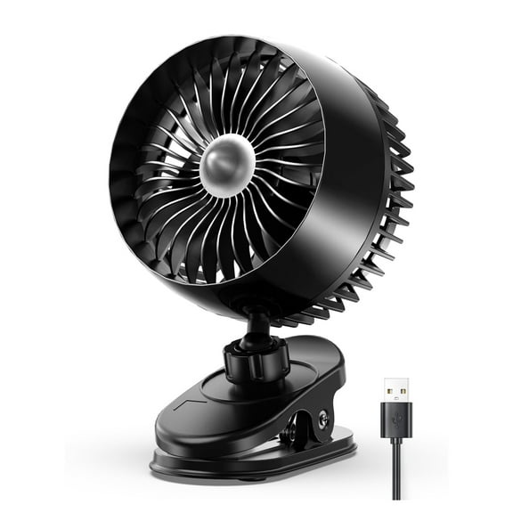USB Clip on Fan, Strong Wind Ultra Quiet Small Desk Fan with Strong Clamp, more than 360° Adjustable and 3 Speeds, USB-C Corded Powered Mini Personal Fan for Office Desktop Bedroom