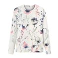 thumbnail image 3 of T-shirts à Manches Longues pour Femmes Col Rond Imprimé Floral Tunique Tops Doux Casual Ample, 3 of 4
