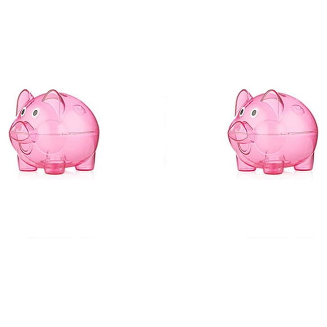 Bearachild Caja de ahorro de dinero, portátil, reutilizable, tapón extraíble, reemplazo lavable, caja de monedas para el hogar, banco, regalo Rosa roja L 2Conjunto