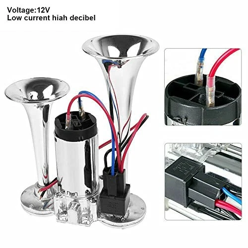 600DB Super Loud Dual Train Horn for Truck: Air Horn for Boat, SUV