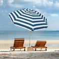 thumbnail image 6 of AMMSUN 6.5ft Beach Umbrella for Sand with Tilt & UPF50+ Sun Protection & Carry Bag,Navy Stripes, 6 of 6