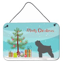 Carolines Treasures BB8464DS812 Bouvier des Flandres Christmas Wall or Door Hanging Prints 8x12 multicolor