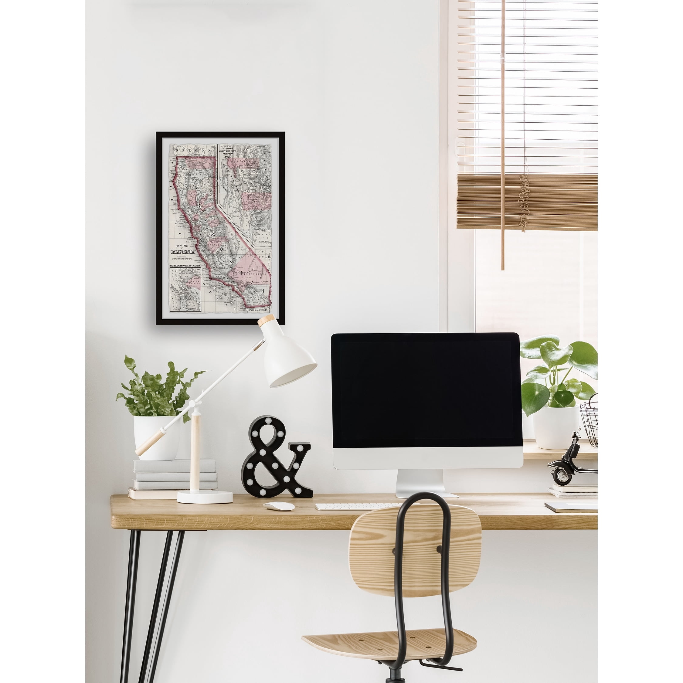 Marmont Hill Vintage Map of California Framed Wall Art