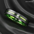 thumbnail image 5 of Tungsten Rings for Men Wedding Bands for Him 6mm Black Green Line, 5 of 6