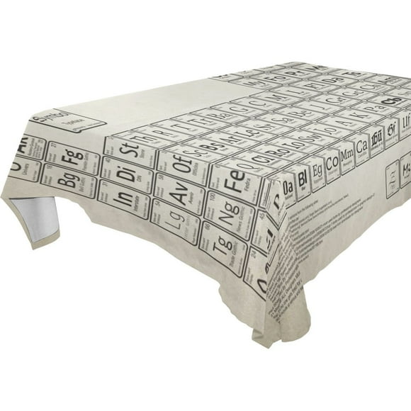 EREHome Brown The Periodic Table Tablecloth 60x84 inches