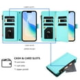 thumbnail image 6 of Allytechgroup for Google Pixel 7A Case, Support Wireless Charging PU Leather Shell with Credit Card Slots Shoulder Strap Shockproof Full Body Cover Bumper for Women Girls, Mint, 6 of 7