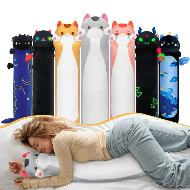 Almohada corporal Mewaii Long Cat Plush Kids Grey Cat 70 cm
