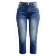 thumbnail image 3 of frariair ​Classic Womens Denim Capris Stretch Fabric Comfortable Jeans For Casual Wear With Traditional Pockets​ Blue, 3 of 4