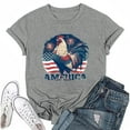 thumbnail image 4 of Women's Patriotic Rooster Graphic T-Shirt American Flag Print Tee Tops Independence Day Retro Americana Shirts, 4 of 6