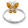 thumbnail image 2 of Galaxy Gold Size 8.5 inch  High Polished 14k Solid White Gold Natural Citrine Butterfly Ring, 2 of 6