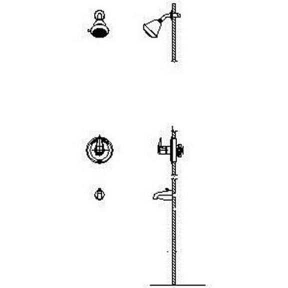 Delta T13H232 Commercial Bath and Shower Trim with 1.5GPM Single Function Shower Head, Chrome