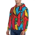 thumbnail image 3 of Kdxio Colorful Arrow Graffiti Pattern Print Mens Casual Hooded Collar Drawstring Hoodies Pullover Sweatshirts Casual Long Sleeve Shirts-X-Large, 3 of 7
