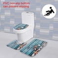 thumbnail image 1 of Flannel Printing Bathroom Ware NOn slip Rug Doormat U shaped Pad Toilet Cover Mat (#22), 1 of 9
