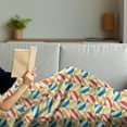 thumbnail image 3 of Retro Soft Flannel Fleece Throw Blanket, Checkered Pattern with Shabby Colored Diagonally Striped Squares Retro, Cozy Plush for Indoor and Outdoor Use, 50" x 70", Marigold Scarlet, by Ambesonne, 3 of 5