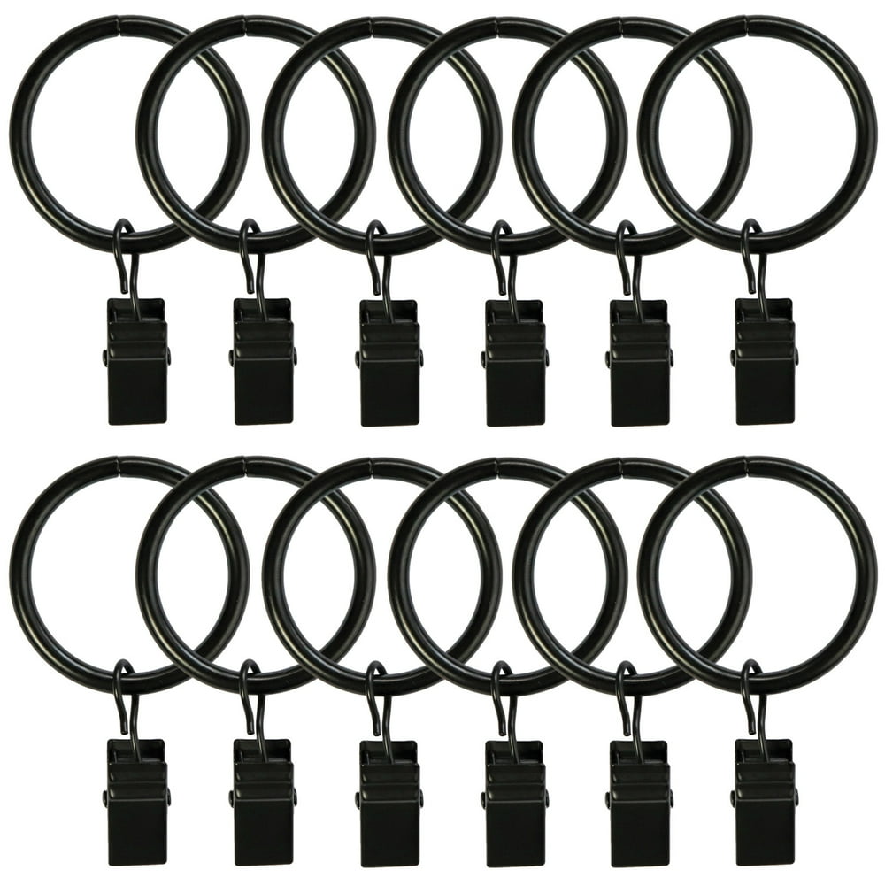 Curtain Rings with Clips 25 Pack Metal Curtain Clips Decorative Drapery