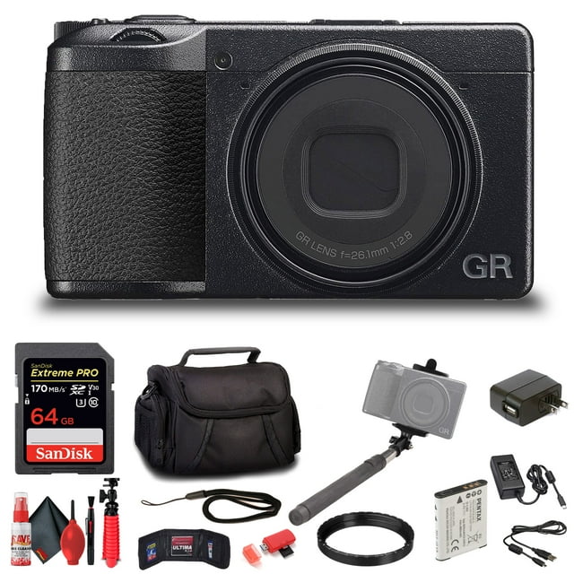 Ricoh GR III, Noir, Appareil Photo Numérique Compact avec 24MP avec Accessoires