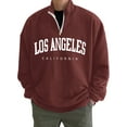 thumbnail image 1 of Fashnice Chandail pour Hommes Imprimé Lettre Col Montant Chandail en Molleton Mode Décontractée T-Shirt Bordeaux TG, 1 of 2
