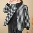 thumbnail image 4 of Ailaofu Women's Plus Size Houndstooth Open Front Long Sleeve Jacket Outerwear, 4 of 5