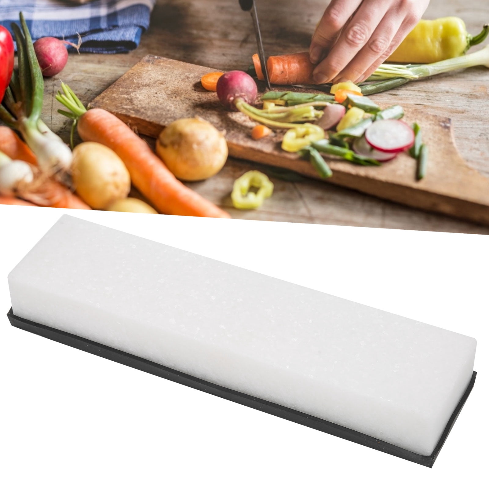 Riousery 8000 Grit Knife Sharpener White Fine Grinding Sharpening Stone with Silicone Base for Home, 7.9 inches / 20 cm Length