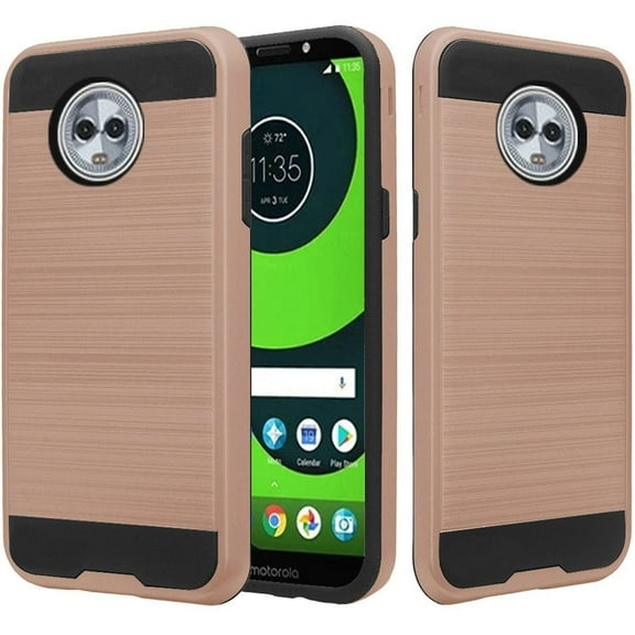GSA Metallic Brushed Hybrid Case For Motorola Moto G6 Plus - Rose Gold