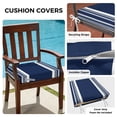 thumbnail image 3 of Outdoor Patio Cushion Covers 2 Pack Navy Blue Striped Patio Chair Cushion Covers with Ties and Zipper Classic Farmhouse Stripes Waterproof Outdoor Seat Cushion Covers for Patio Furniture 22"x20", 3 of 9