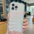 thumbnail image 3 of iPhone 13 Pro Case, Luxury Holographic Cute Laser 3D Shell Pattern Flashing Flash Wave Shaped Phone Case for Women and Girls Silicone Protective Case (iPhone 13 Pro 6.1 inch), 3 of 10