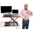 thumbnail image 6 of Stand Steady X- Pro, Ergonomic Adjustable Height Standing Desk Converter for Home or Office, Easy Lift Sit to Stand Laptop Desk Riser for Laptop and Computer Monitor (Cherry, 28in x 20in), 6 of 7