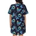 thumbnail image 3 of Bixox Women's Blue Butterfly Printed Pajama Set 2 Piece Lounge Set Top and Shorts Soft Pajamas, Shorts with Pockets, 3 of 7